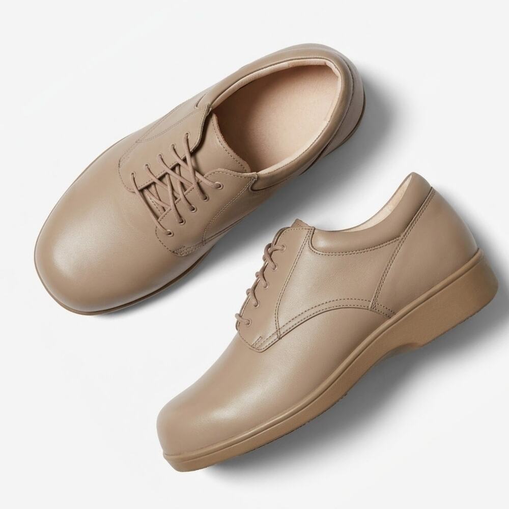 Apex 1274W Ambulator Lace Up Oxford Tan Diabetic Orthotic Shoes Womens Size 10